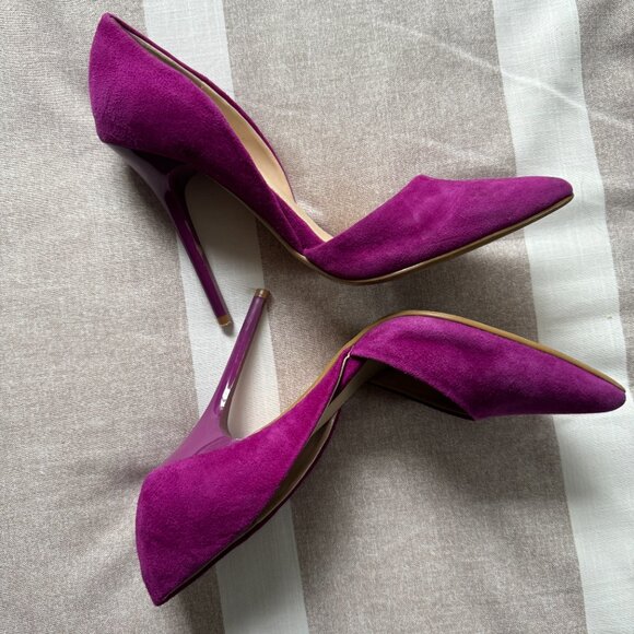 EUC Steve Madden Varcityy Suede Fuchsia Heels Sz 7.5M - Picture 6 of 6